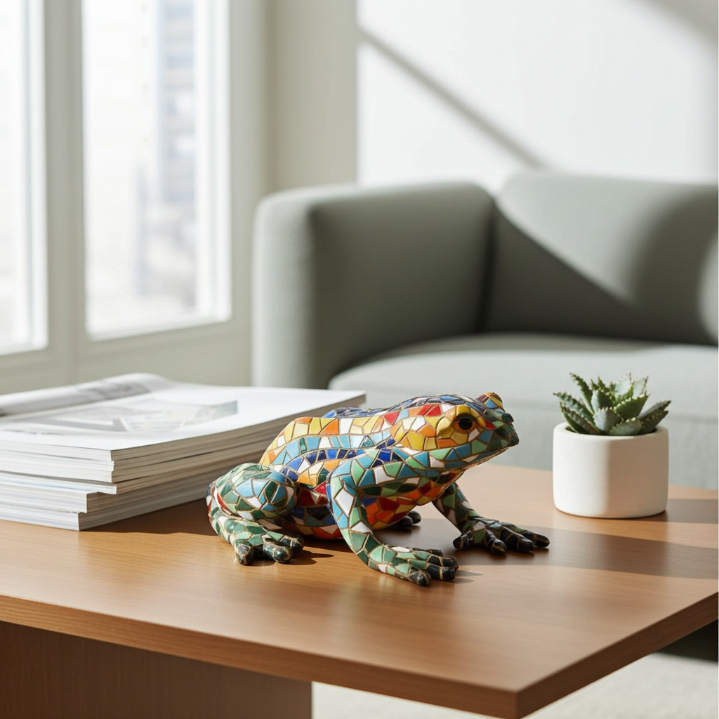 Gaudí Style Mosaic Frog Statue – Barcino