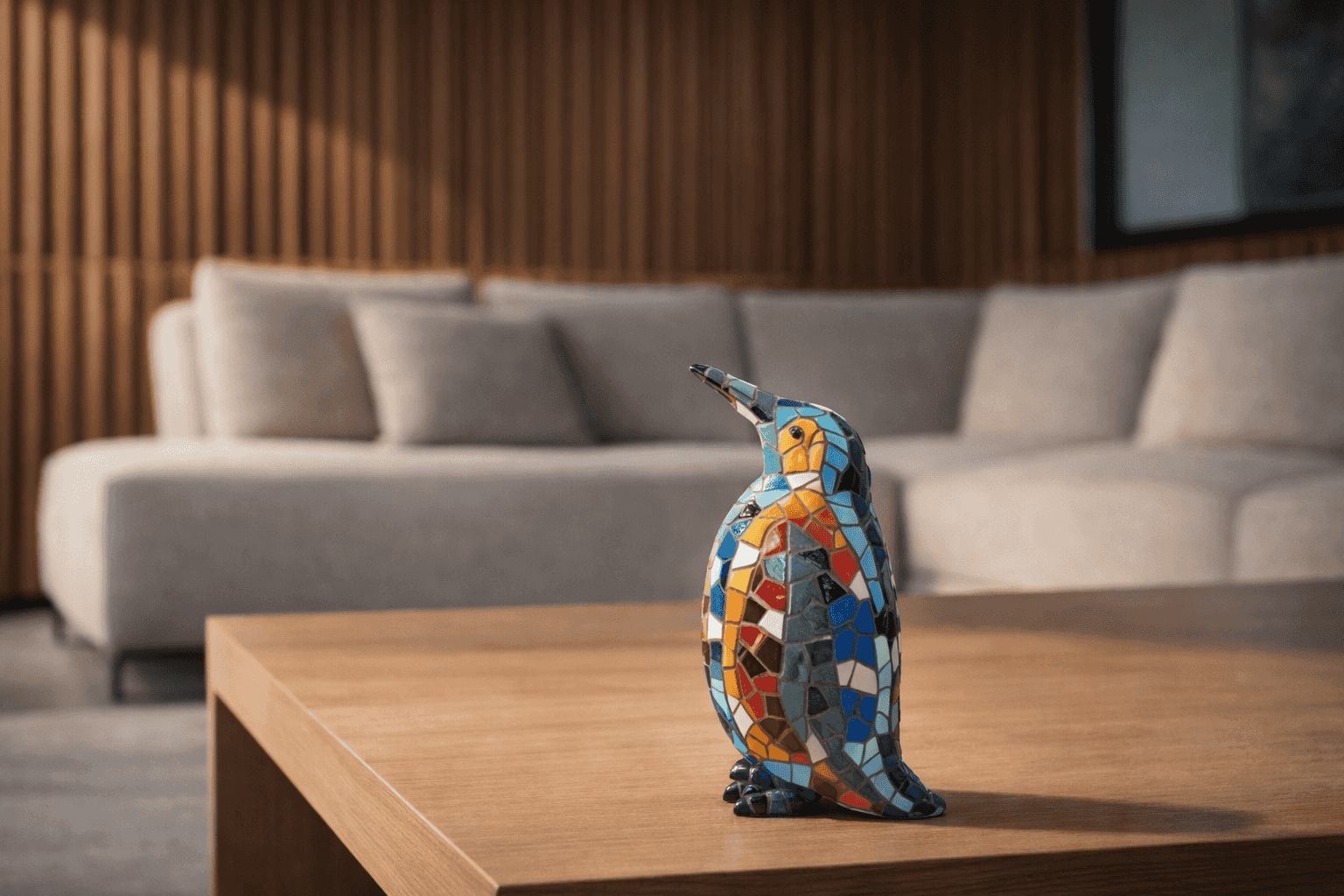Gaudí Style Mosaic Penguin Statue – Barcino