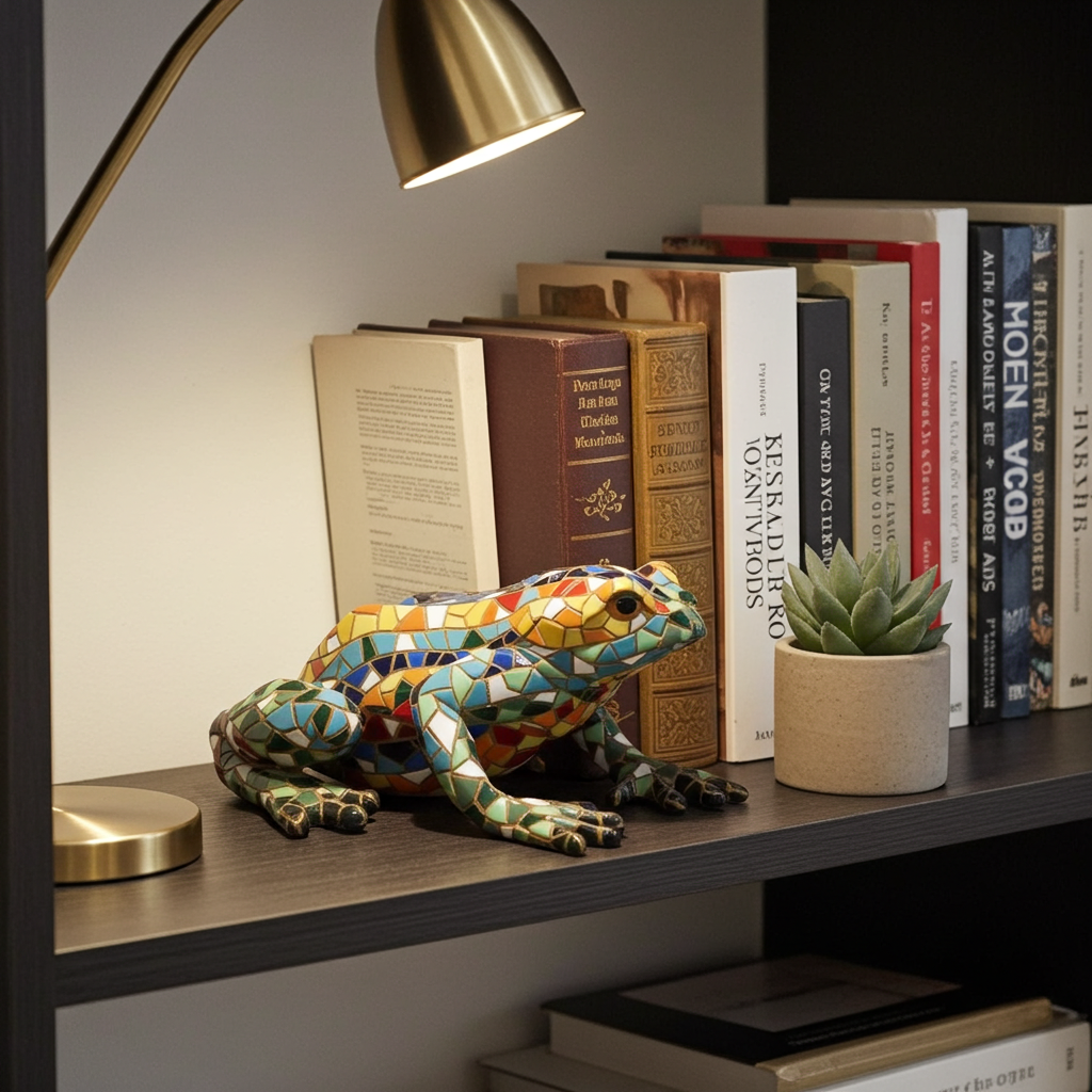 Gaudí Style Mosaic Frog Statue – Barcino