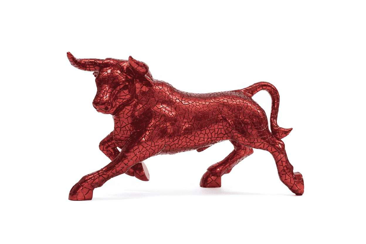Gaudí Style Mosaic Bull Statue Red – Barcino