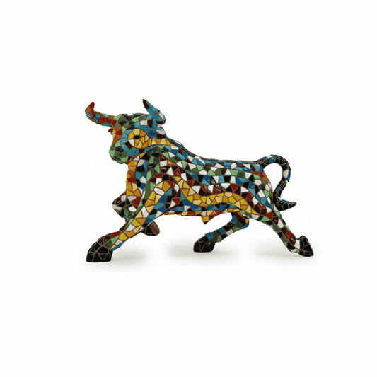 Gaudí Style Mosaic Bull Statue – Barcino