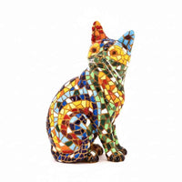 Gaudí Style Mosaic Sitting Cat Statue – Barcino