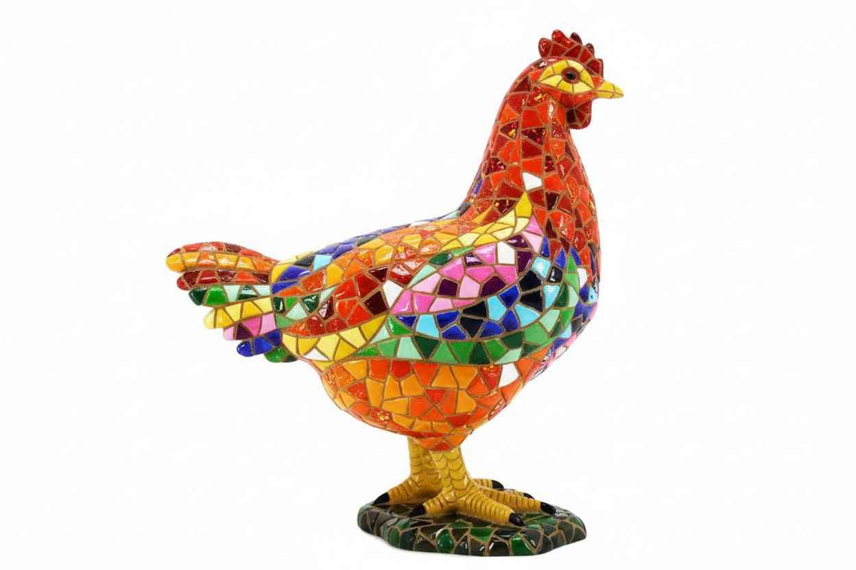 Gaudí Style Mosaic Chicken Statue – Barcino