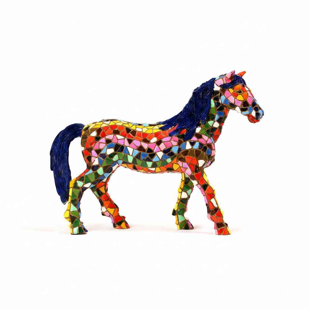 Gaudí-Style Mosaic Horse Sculpture – Barcino