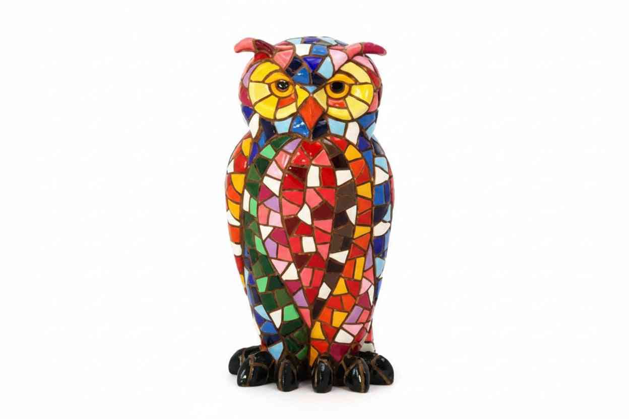 Gaudí-Style Mosaic Owl Sculpture – Barcino