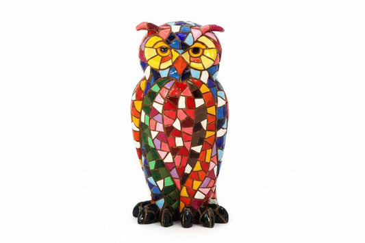 Gaudí-Style Mosaic Owl Sculpture – Barcino