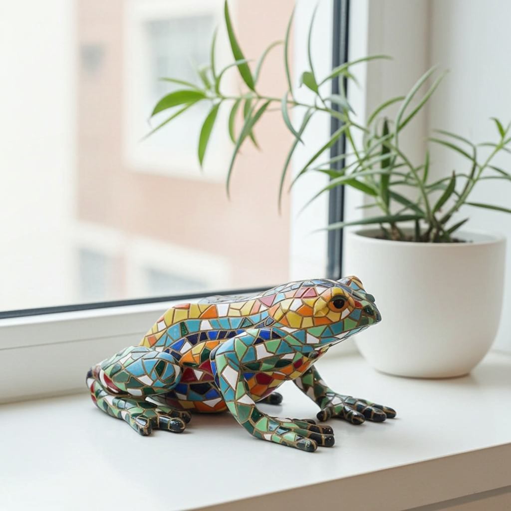 Gaudí Style Mosaic Frog Statue – Barcino